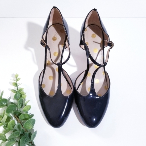 BODEN Whitney Mid Heels Dark Navy Patent Leather 41 Size 11 - Picture 2 of 16